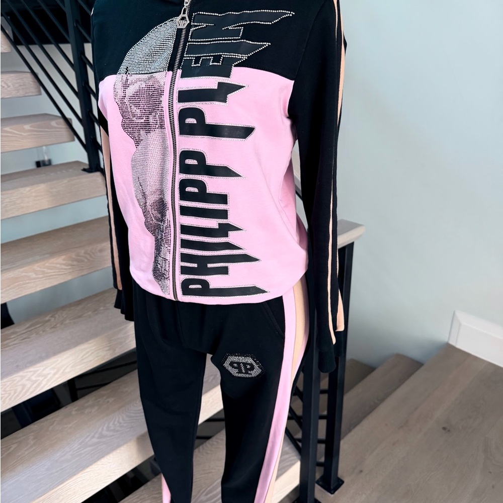 Philipp Plein Pink and Black Skull Tracksuit size S - Picture 7 of 7